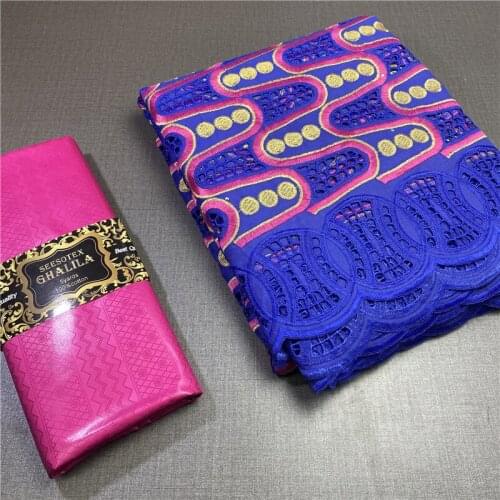 2.5 y Swiss lace fabric +2.5 y Bazin Brode riche Embroidery African High Quality 100% cotton fabrics voile lace Dubai style 4L43
