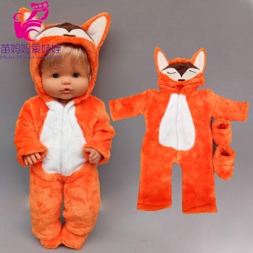 40cm Baby doll animal rompers for 16-inch Nenuco winter plush suit Ropa Y Su Hermanita doll clothes accessories