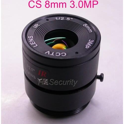 8mm CS mount 3.0MP 1/2.5" F1.4 LENs for CCTV camera