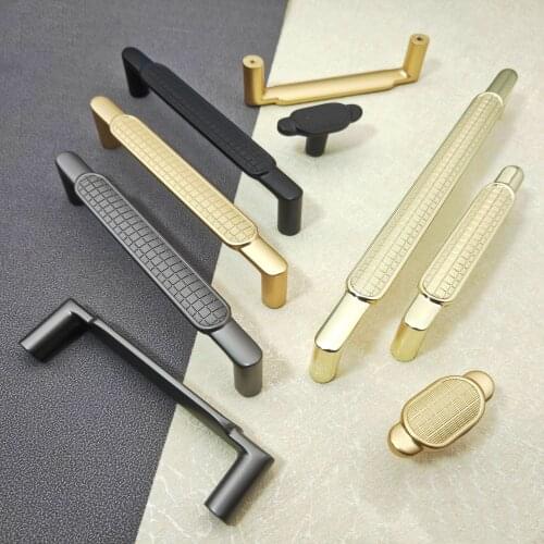 American Dooroom Zinc Alloy Furniture Solid Handles Gold Black Modern Wardrobe Cabinet Dresser Drawer Pulls Knobs Hardware