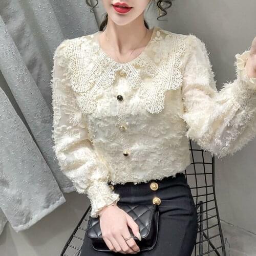 Blouses White Yellow Shirts Button Lapel Cardigan Top Lady Loose Long Sleeve Oversized Shirt Womens Blouses Autumn Blusas Mujer