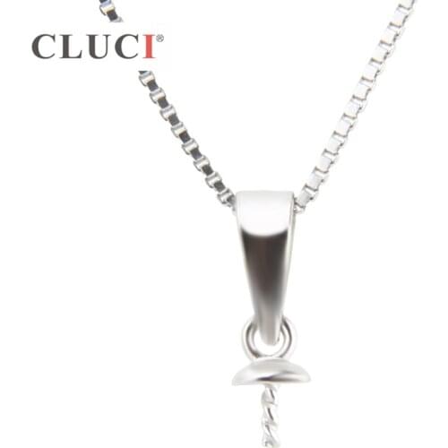 CLUCI wholesale 10PCS/pack High Quality Sterling 925 Silver design Pendant fittings for Women Tiny pearl necklace making SP180SB