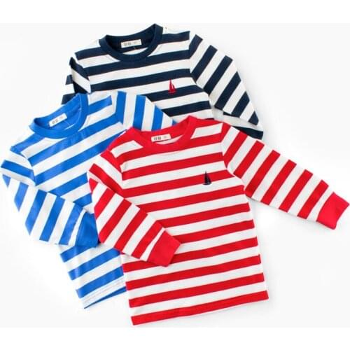 2020 Kid High-quality Cotton Long Sleeve T Shirt brand toddler striped boy Tops girl Tees Spring Children clothing clothes 2-10Y