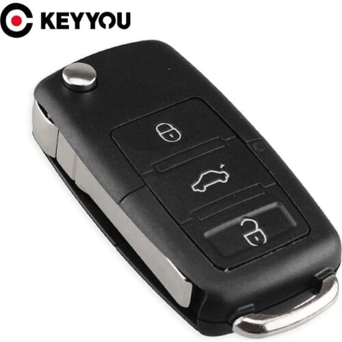 KEYYOU Remote Car Key Shell Flip Folding Car Key For Volkswagen VW Golf 4 5 Passat B5 B6 Polo Touran For Seat Skoda Car Key