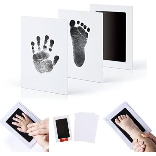 Newborn Baby Handprint Footprint Photo Frame Kit Non-Toxic Clean Touch Ink Pad