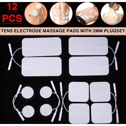 New 12Pcs TENS Electrode Massage Pads With 2mm Plug Electronic Physiotherapy Massager For TENS Device Mixing Set