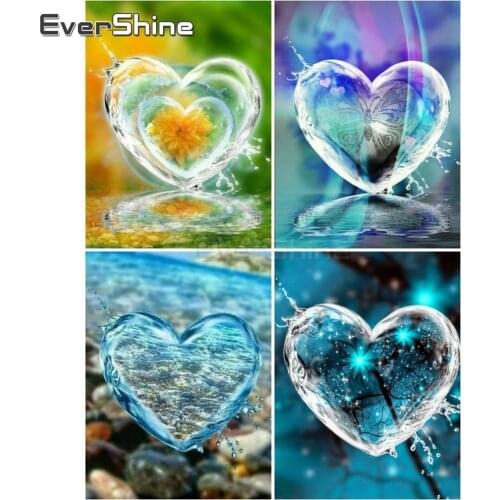 EverShine 5D Diamond Painting Full Drill Square Heart Diamond Mosaic Diamond Embroidery Landscape Sale Cross Stitch Home Decor
