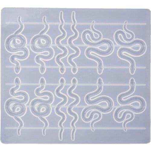 Snake Pendant Earring Resin Molds 6 Pair Serpent Shapes Dangle Earring Silicone Epoxy Resin Casting Molds Jewelry Making