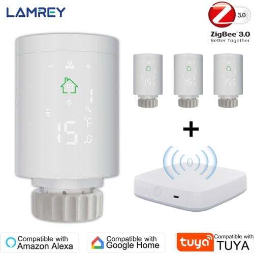 Tuya Smart ZigBee Radiator Actuator TRV Programmable Thermostatic Radiator Valve Temperature Controller Support Alexa
