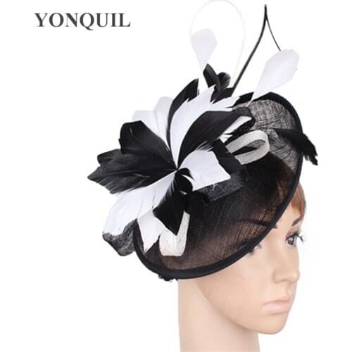 Cocktail Wedding Chapeau Cap For Women Elegant Fashion Headwear Feather Flower Hair Accessories Ladies Formal Fascnator Hats