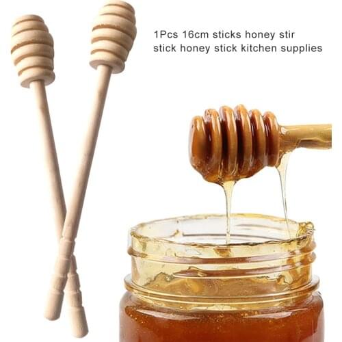 Wood Honey Stir Bar Mixing Handle Rod Mini 3 Inch Wood Honey Dipper Sticks Dinnerware Stirring Sticks Spoon Kitchen Tools