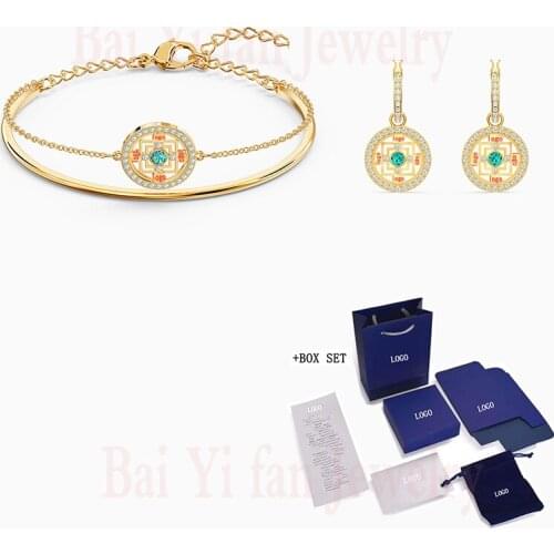 Fashion Jewelry SWA New SYMBOLIC MANDALA Set Charming Mandala Decoration Crystal Gold Set Jewelry Women Trend Romantic Gift