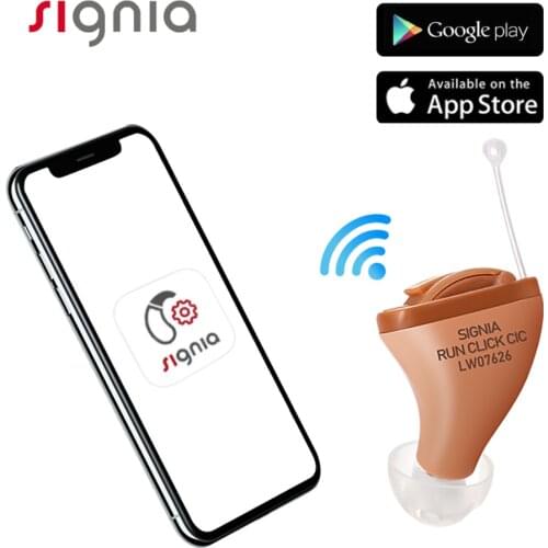 New !!! Siemens 8 Channels Digital Invisible CIC Hearing Aid RUN Click ITC Signia Smartphone APP Fit Dry Case English Manual