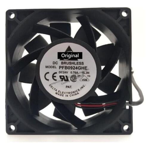 Original 100% working PFB0912UHE DC 12V 2.35A Server Square 90x90x38mm 3-wire cooling fan