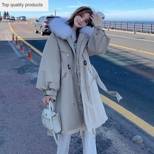 Winter Jacket Women Parkas 2020 Warm Thick Long Cotton Padded Coat Womens Jacket Fur Collar Oversize Outwear manteau femme L519