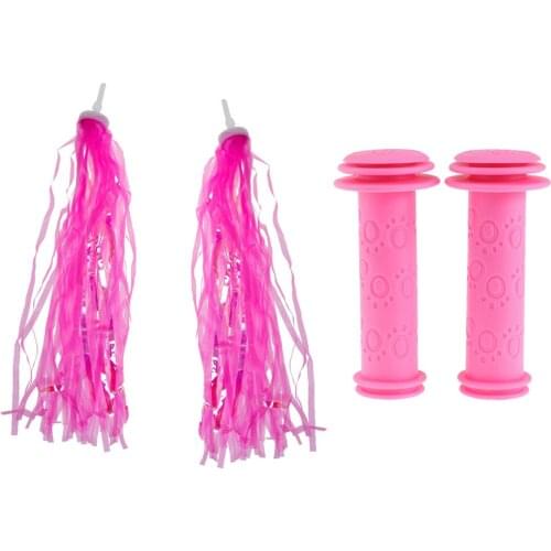 Perfeclan Bike Streamers Tricycle Kids Handlebar Grips Tassels +Handle Grips