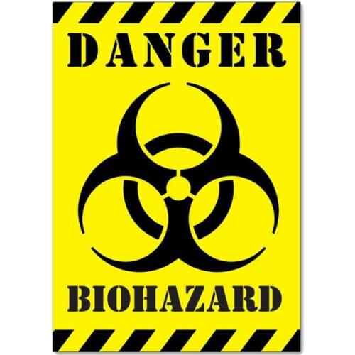Warning Car Sticker Funny Danger Biohazard Zombie Reflective Decal Automobile Motorcycles Decals PVC,17cm*12cm