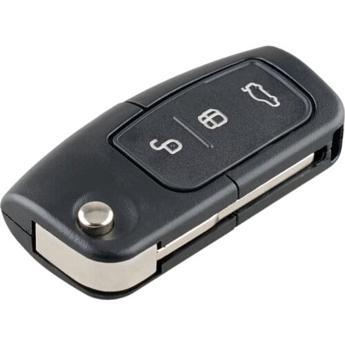 50Pcs 433Mhz 3Buttons Folding Remote Car Key for Ford 4D60 4D63 Chip for Ford Focus 2 3 Mondeo Fiesta Key Fob HU101 Blade @26