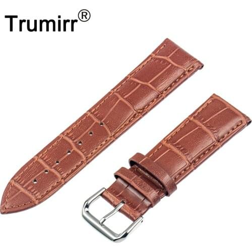 16mm 18mm 20mm 22mm Genuine Leather Watch Band + Tool for Timex Weekender Expedition Men Women Strap Croco Grain Belt Bracelet