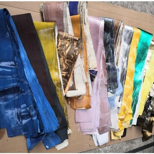 DIY 17 colors Natural Snakeskin Leather Fabric with handicraft Leather tools Rare Skin 80cm-140cm