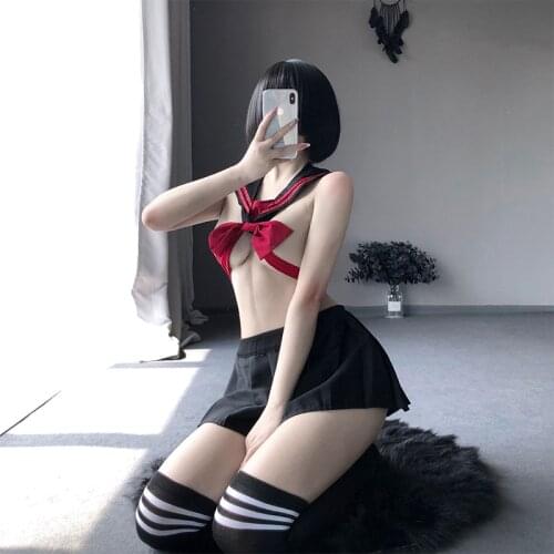 Sexy Nurse Cosplay Costumes Fantasy Lingerie for Women Student School Girl Backless Erotic Porno Top Mini Skirt Temptation Suit