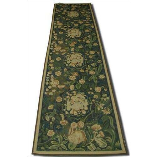 Free shipping 2.5'x12' Runner Handmade Floral Woolen Needlepoint Rug/runner