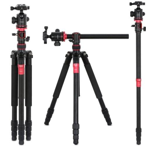 Andoer TTT-013 180cm Camera Tripod Detachable Tripod Monopod Stand with Panoramic Rotatable Ball Head for DSLR Camera Camcorder