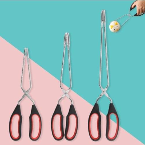 Convenient BBQ Tools Stainless Steel Scissors Type Grilled Food Clip Barbecue Accessories Portable Tongs Outdoor Gadget Dropship