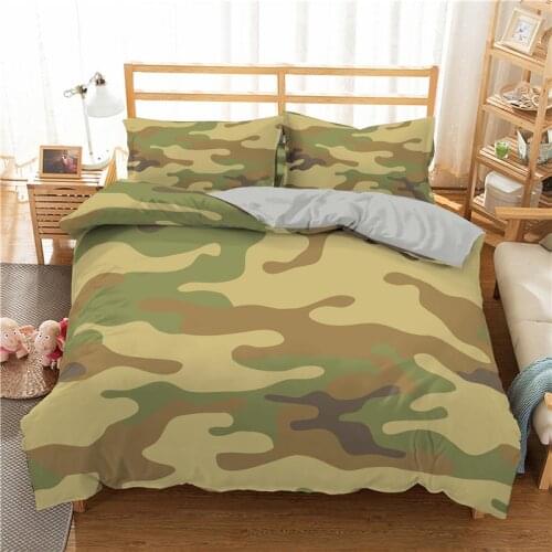 Individuality Camouflage Printed Bedding Sets Soft Microfiber Duvet Cover Set 2/3pcs Queen King Quilt Cover Bedclothes for Home