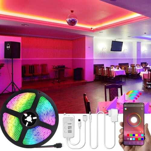 RGB Light Strip Flexible Ribbon Led Strip 5050 SMD Bluetooth Waterproof RGB LED Light Tape Diode DC 12V Led Lights For Room