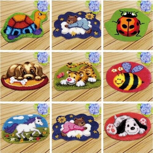 Embroidery Latch Hook Kit Latch Hook Tapijt Knoopkussen Dieren Knitted Bear Latch Hook Rug Canvas Carpet Foamiran for needlework