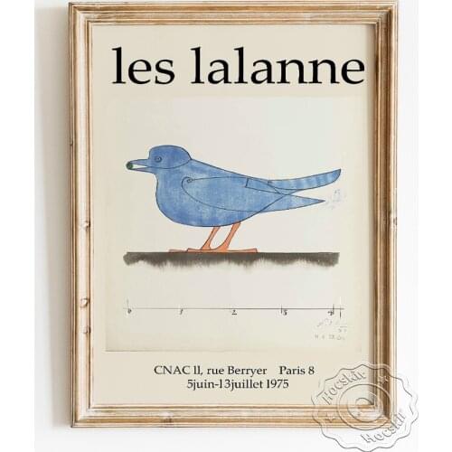 Les Lalanne Exhibition Museum Poster, Bluebird Abstract Art Wall Picture, Minimalism Animal Prints, Watercolour Home Decoration