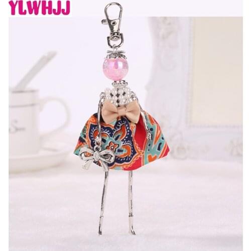 YLWHJJ 2018 brand Doll red fairy Fashion Cute keychain for Women hot Girl Pendant keyring Statement Jewelry Car Bag key chains
