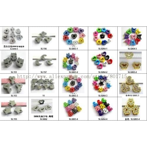 Jewelry Finding for Women Kids Charms Bracelet Collar Key chain Gift 8mm slider Wholesales