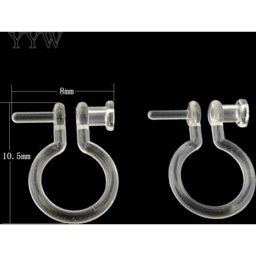 300Pairs/Lot Plastic Silicone Earring Clip Component with Loop 8x10.50x2mm DIY Making for Clip Earrings Jewelry Ear Accessories