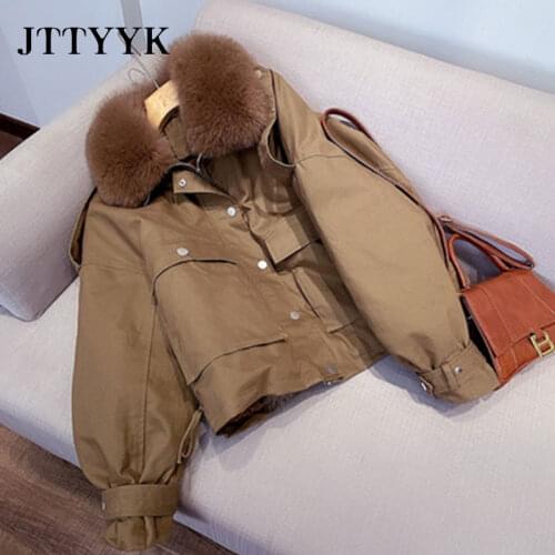 Real fox fur Coat Womens Dwon Jacket 2021 Female Dwon Coat Winter Clothes Women Korean Parkas Warm Fashion Short Mujer Chaqueta