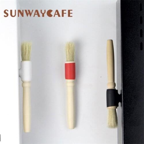 1pc Magnet coffee brush Coffee Grinder machine Cleaning Brush Wood Handle Natural Bristles Wood Dusting Espresso brush