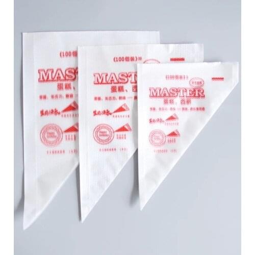 100Pcs/bag Disposable Piping Bag Icing Nozzle Fondant Cake Decorating Pastry Icing Nozzles Small Large Size Cake Tools