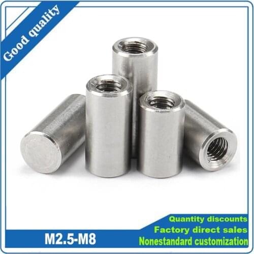 DIN7979 304 Stainless Steel Parallel Pins With Internal Thread M2.5 M3 M4 M5 M6 M8 Locating Pin Dowel Length 12 16 20 25 30-80mm