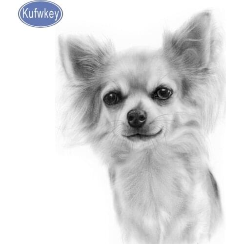 Diamond embroidery white Chihuahua dog,diamond painting full square cross-stitch kits full diamond mosaic sale cute dog wall art