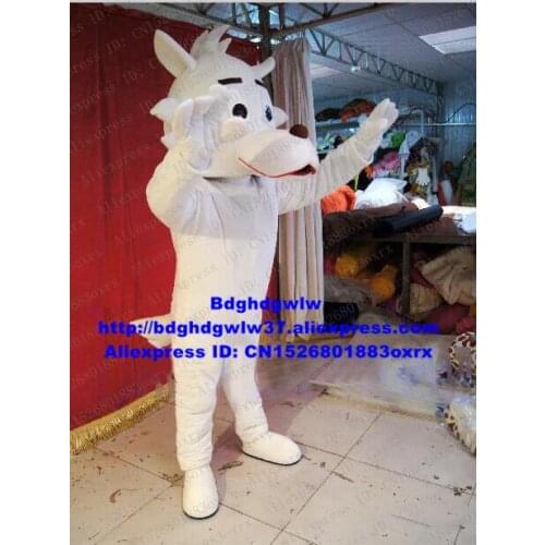 White Wolf Coyote Jackal Dhole Mascot Costume Adult Cartoon Character Outfit Suit Annual Celebration Grand Bodog Casino zx1677