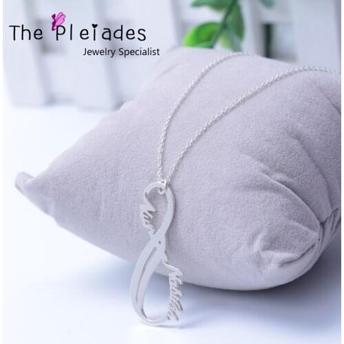 Infinity Jewelry With Custom 2 Names Solid Silver Nameplate Pendent Jewelry Personalized Name Necklace Special Gift For Lover