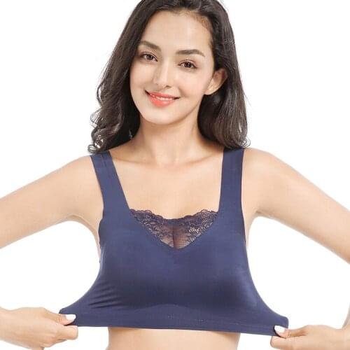 Seamless sleep bras for women sports bralette lace vest beauty back sexy lingerie padded crop top bh plus size M-7XL bh intimate