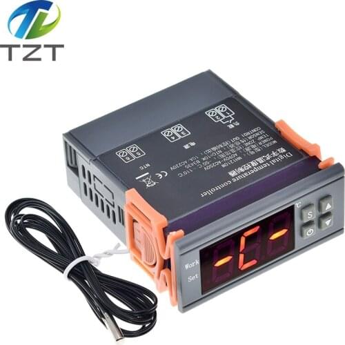 TZT Digital Temperature Controller MH1210W 90-250V 10A 220V Thermostat Regulator with Sensor -50~110C Heating Cooling Control