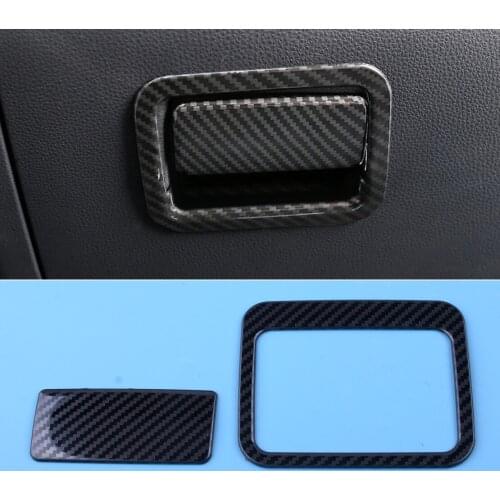 CITALL NEW Car Styling Carbon Fiber Black Co-pilot Glove Storage Box Handle Cover Trim Fit for Toyota Rav4 2019 2020