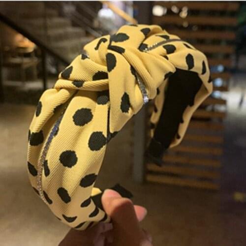 Teen Girls Lovely Dots Print Hairbands Knot Korean Style Women Headdress Polka Dots Headbands Adults Outdoor Headwear Head Band