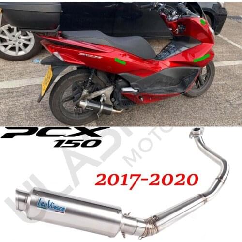 Motorcycle Full System Exhaust Muffler Modified Carbon Fiber Middle Pipe Slip-On PCX125 PCX150 PCX 125 150 2017 2018 2019 2020