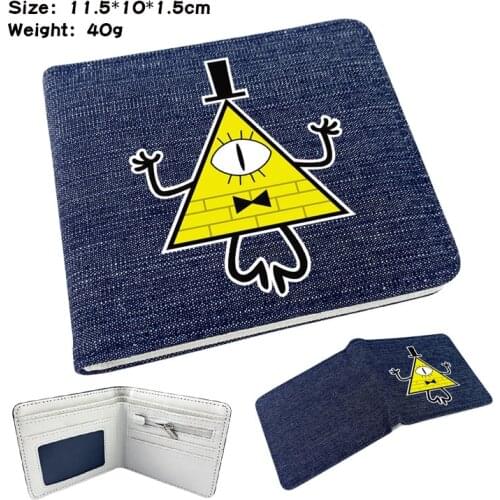 Gravity Falls wallet pu short Bifold Photo Card Holder Cartoon Purse Boys Girls Student Leather coin Zip Pocket Men moneybag