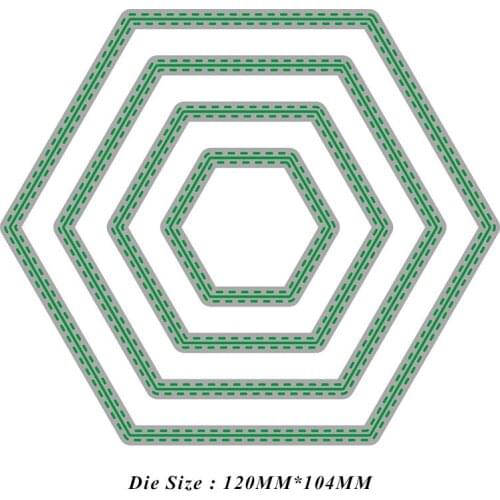 JMCRAFT 3D Border Of Dotted Polygon #1 Metal Cutting Dies DIY Scrapbook Handmade Paper Craft Metal Steel Template Dies