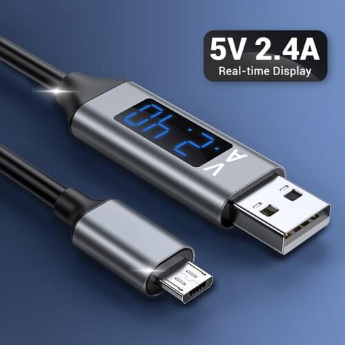 Micro USB Charger Cable Digital Display Mobile Phone Charging Cable USB Type C Data Cord Microusb Wire For iPhone 12 11 Xiaomi11